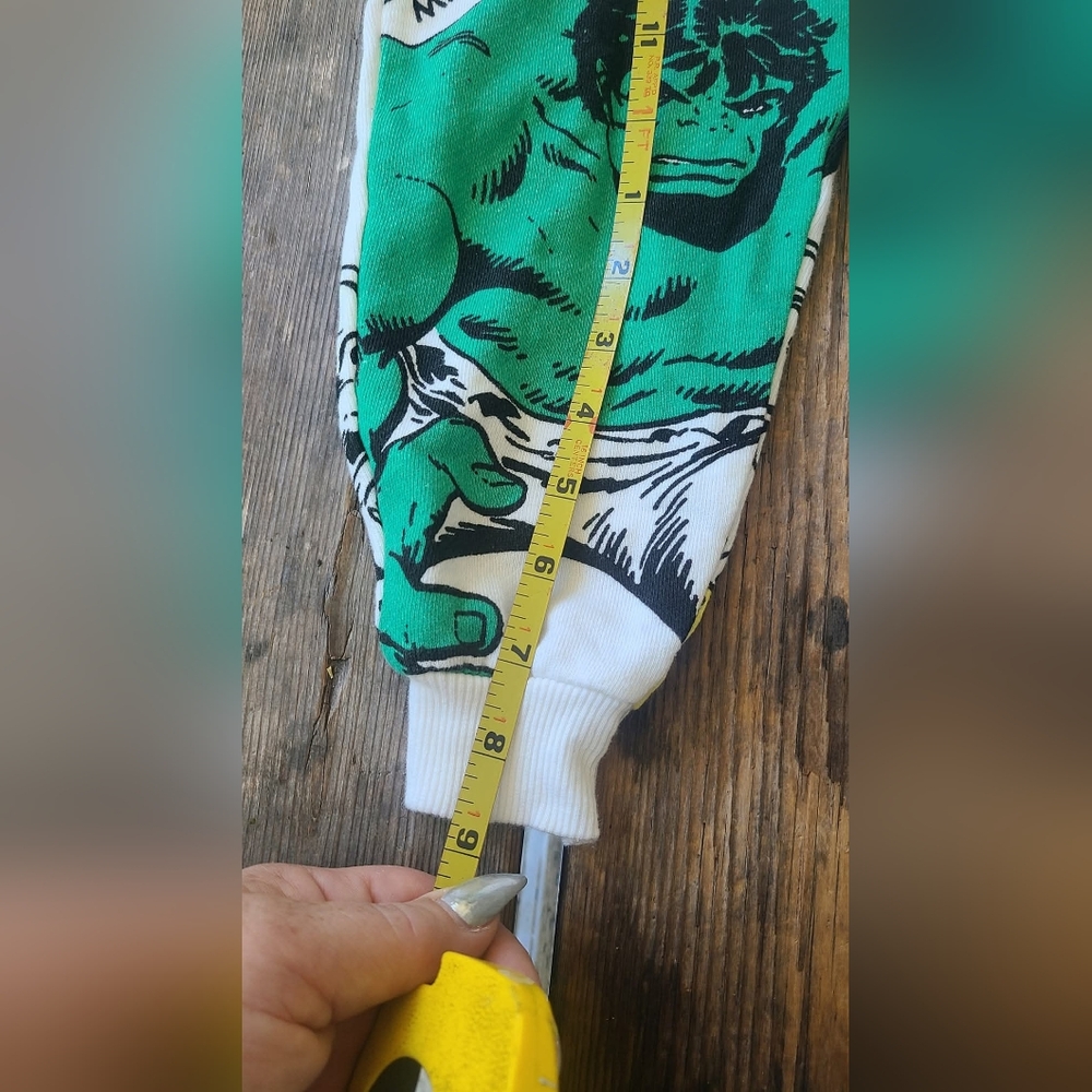 ZARA MARVEL SZ 3-4Y VGUC WHITE GREEN HULK PRINT jogger sweatpants - Picture 2 of 4